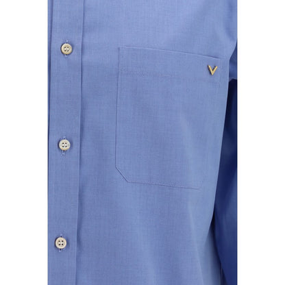 Camisa de algodón azul Valentino Garavani