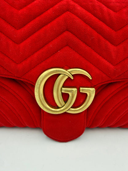 Sac à Main Gucci Marmont Collection Velours Rouge