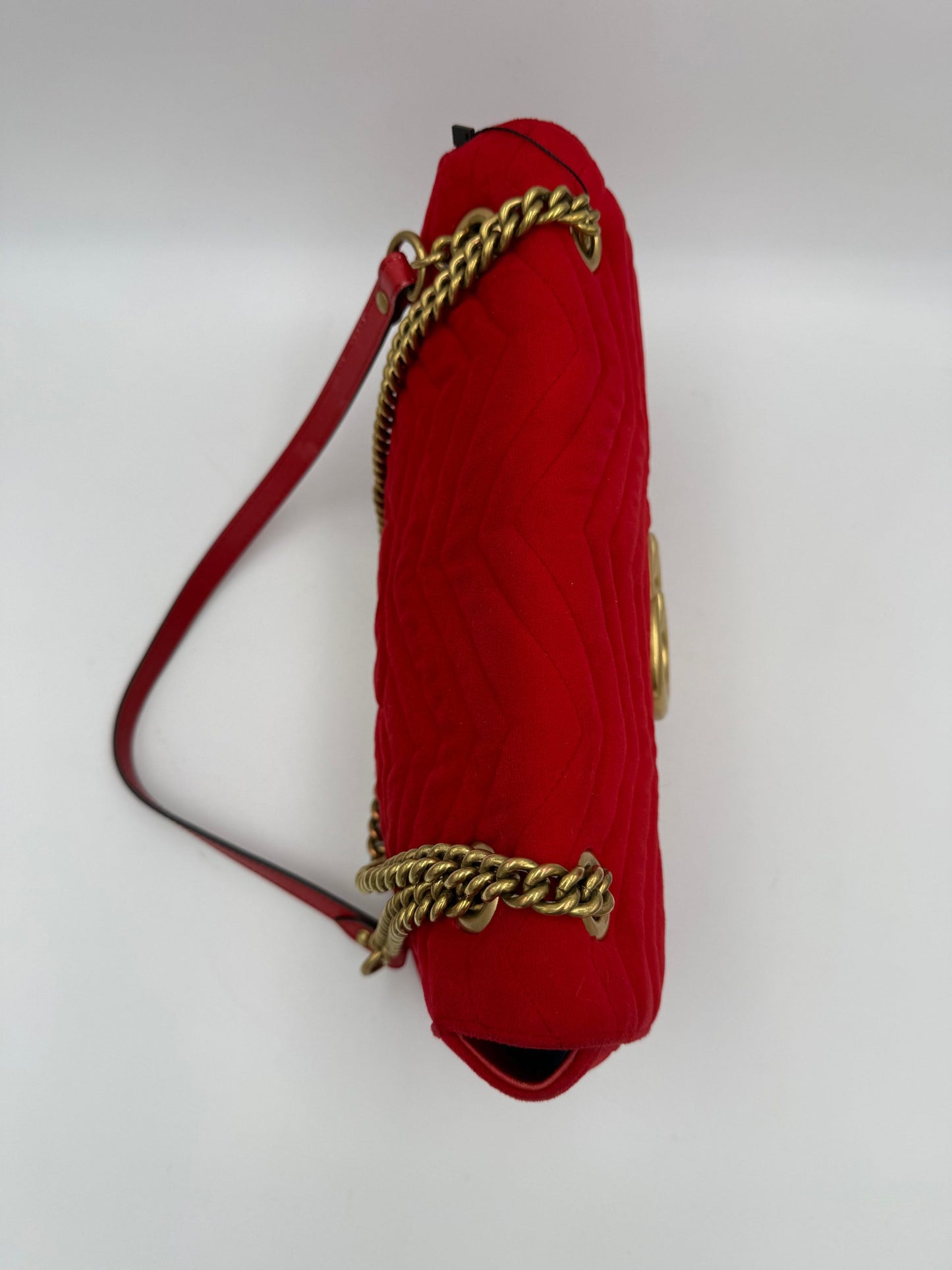 Sac à Main Gucci Marmont Collection Velours Rouge