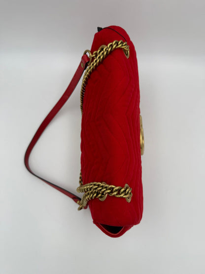 Sac à Main Gucci Marmont Collection Velours Rouge