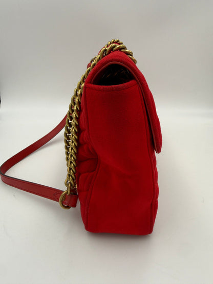Sac à Main Gucci Marmont Collection Velours Rouge