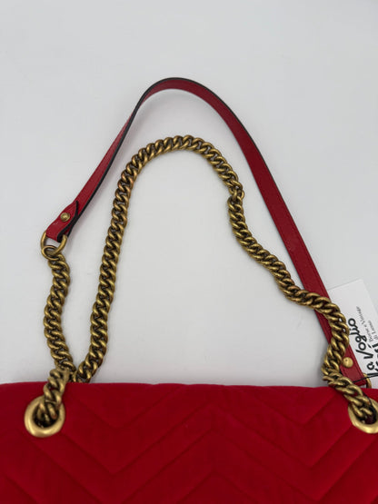 Sac à Main Gucci Marmont Collection Velours Rouge