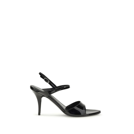 Sandalias de tacón Balenciaga de piel de becerro negra Bos Taurus