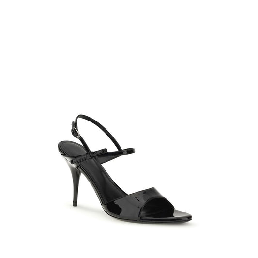 Sandalias de tacón Balenciaga de piel de becerro negra Bos Taurus