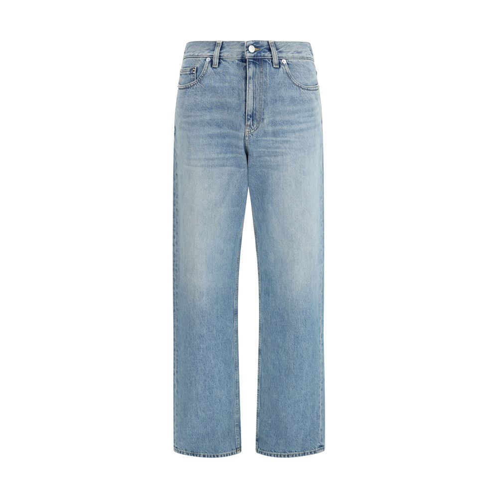 Jean droit bleu en coton Gucci