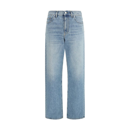 Jean droit bleu en coton Gucci