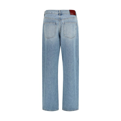 Jean droit bleu en coton Gucci