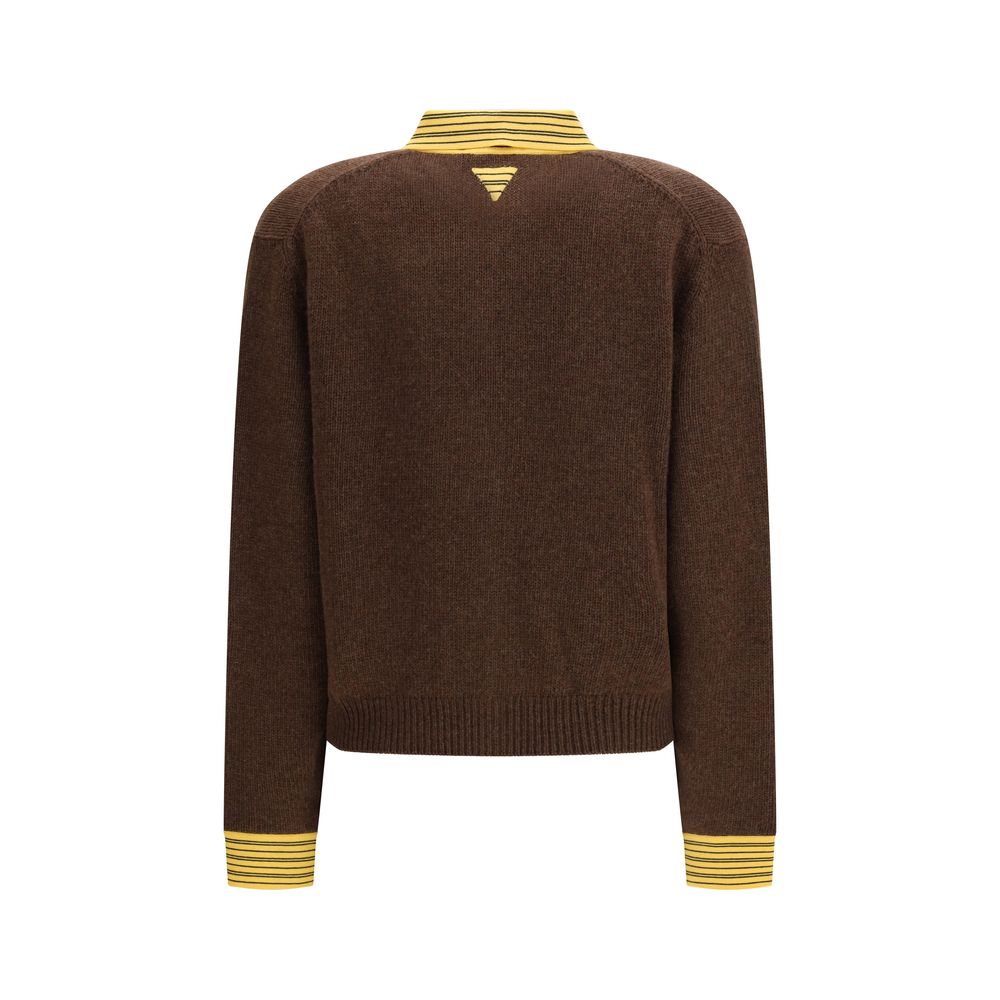 Prada Cardigan En Cachemire Marron Tricot