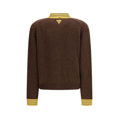 Prada Cardigan En Cachemire Marron Tricot