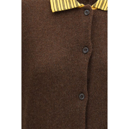 Prada Cardigan En Cachemire Marron Tricot