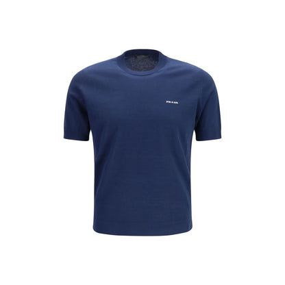 Camiseta de algodón azul de Prada