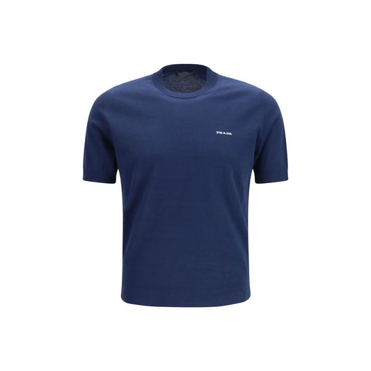 Camiseta de algodón azul de Prada