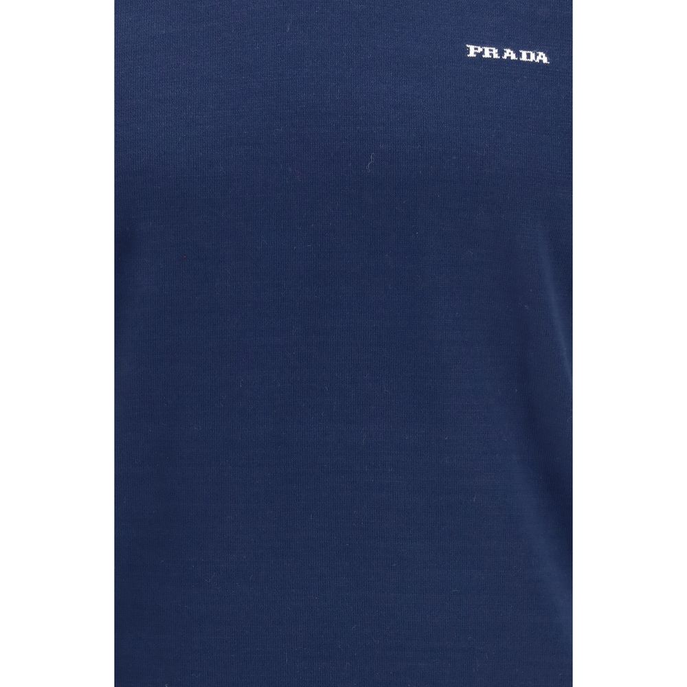 Camiseta de algodón azul de Prada