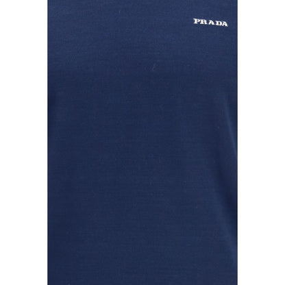 Camiseta de algodón azul de Prada