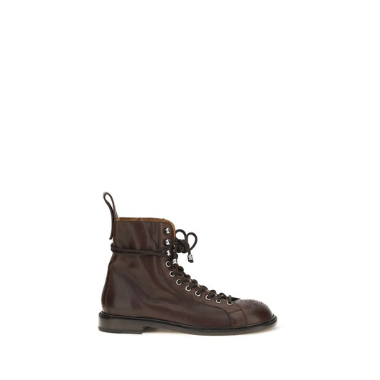 Botines Versace con cordones de piel de becerro marrón Bos Taurus