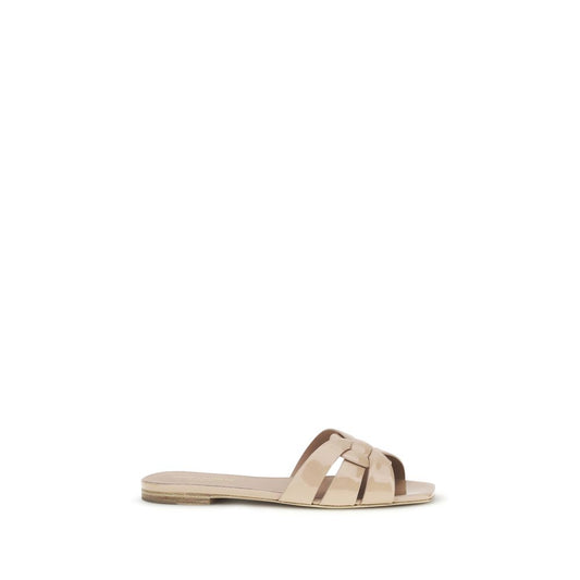 Sandalias planas Saint Laurent de piel de becerro multicolor Bos Taurus