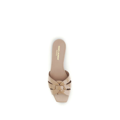 Sandalias planas Saint Laurent de piel de becerro multicolor Bos Taurus
