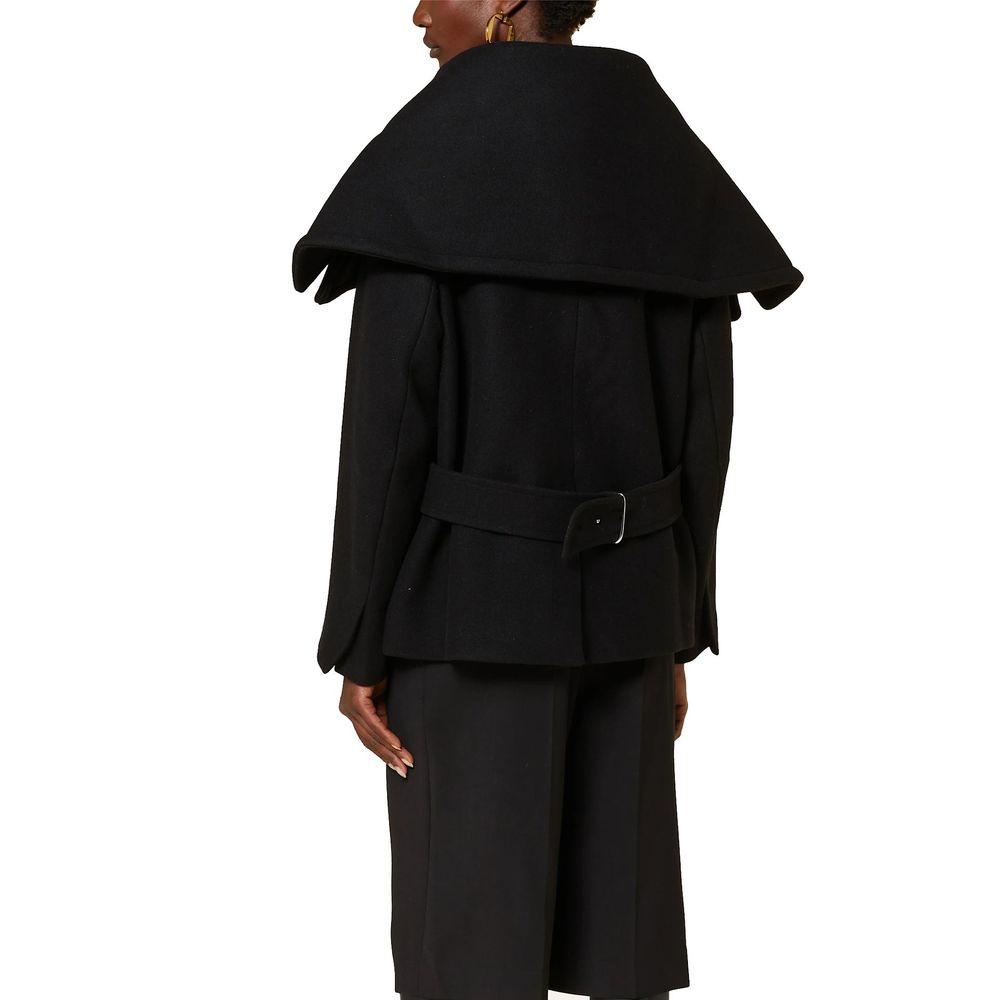 Jacquemus Veste Longue En Laine Vierge Noire - Silhouette Droite