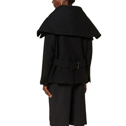 Jacquemus Veste Longue En Laine Vierge Noire - Silhouette Droite