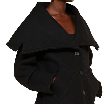 Jacquemus Veste Longue En Laine Vierge Noire - Silhouette Droite