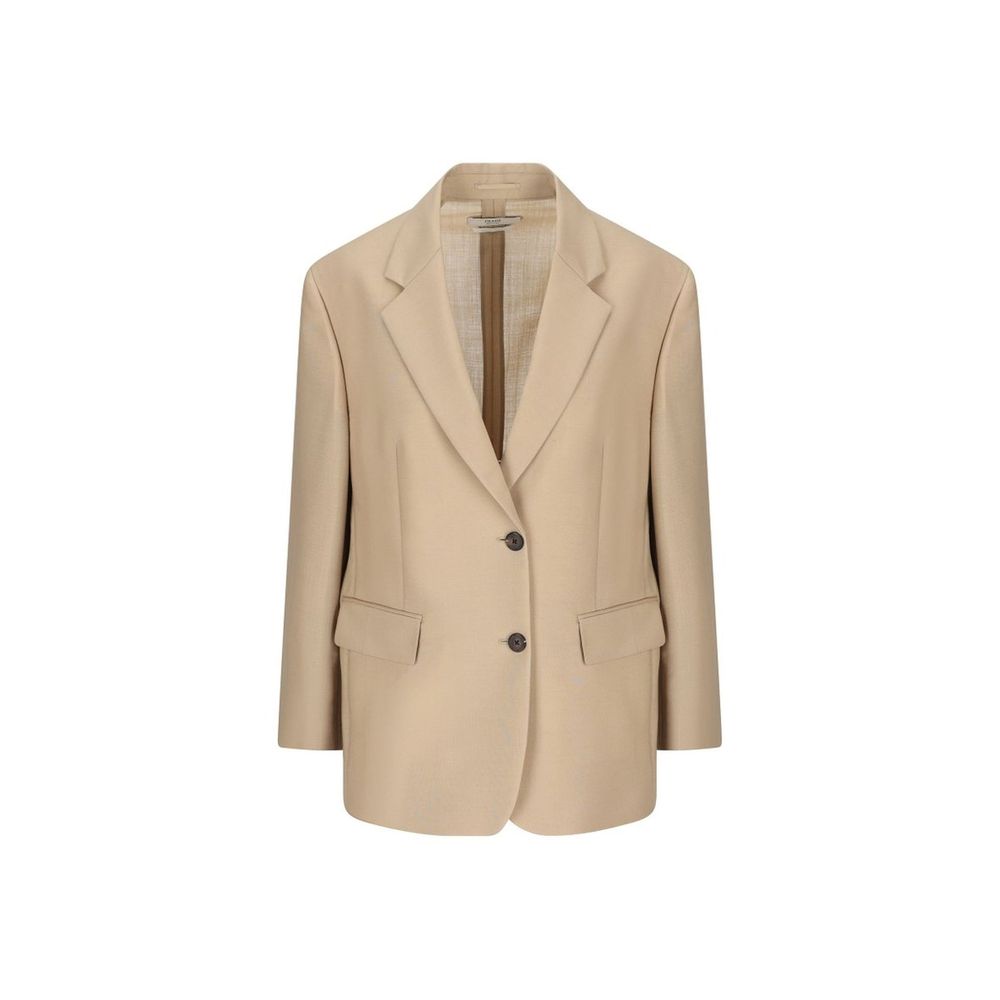 Blazer de mohair beige de Prada