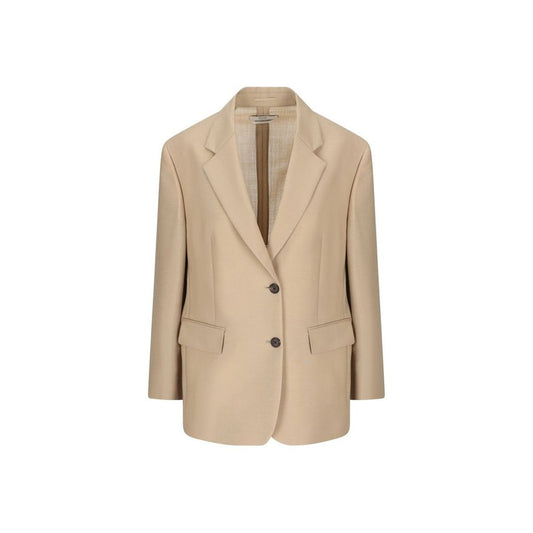 Blazer de mohair beige de Prada