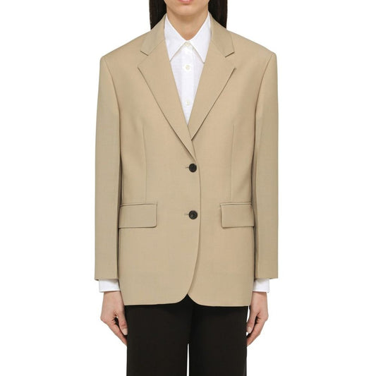 Blazer de mohair beige de Prada