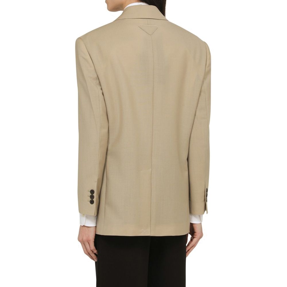 Blazer de mohair beige de Prada