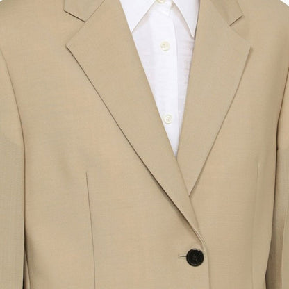 Blazer de mohair beige de Prada