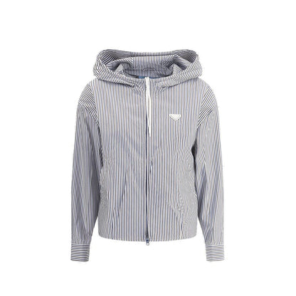 Prada Women's Blue Lightweight Polyamide Shell Jacket