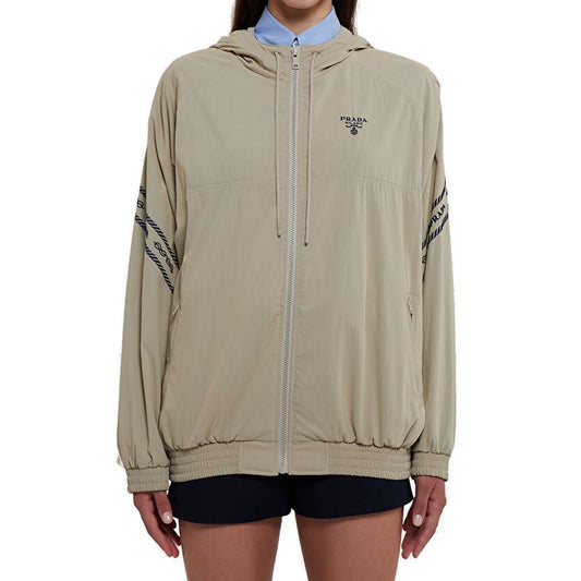 Chaqueta Prada De Algodón Beige Diseño Largo Total