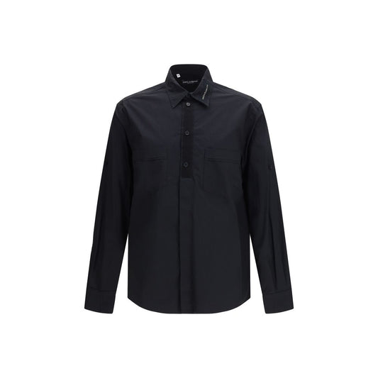 Camisa de vestir negra de algodón de Dolce & Gabbana