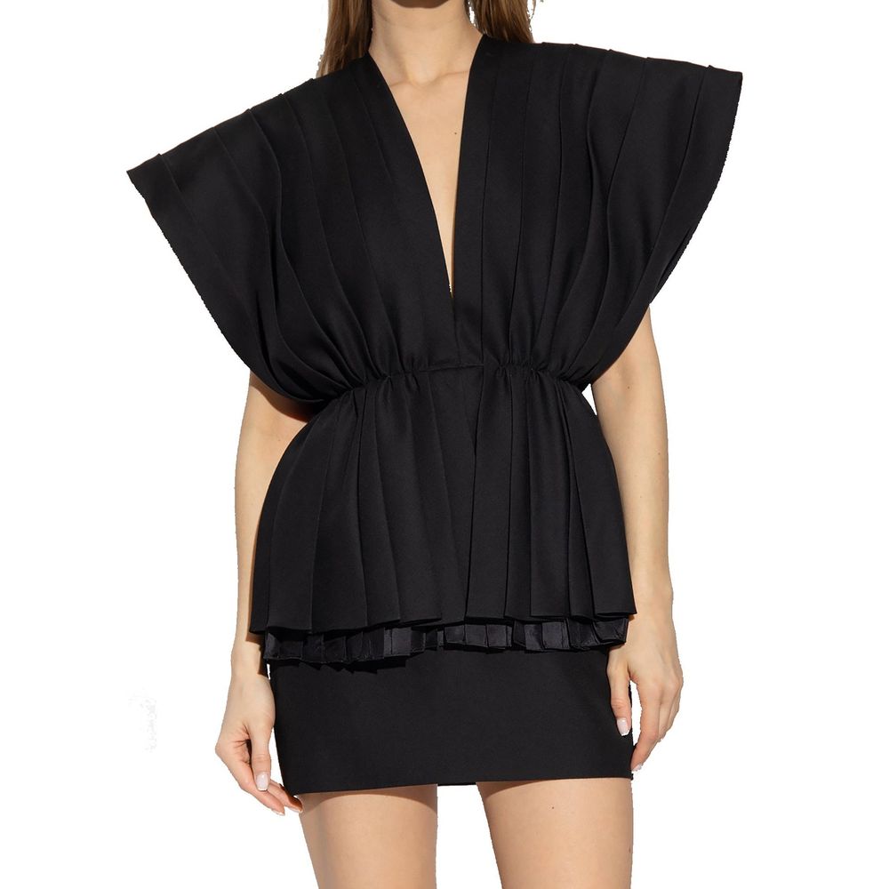 Vestido de cóctel de lana negro Gucci