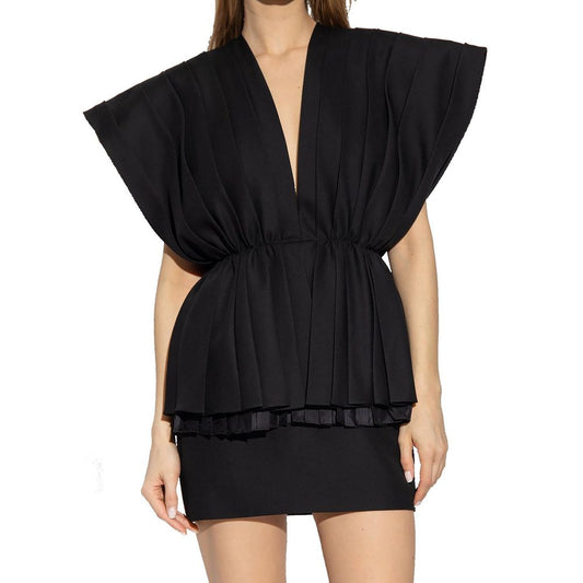 Vestido de cóctel de lana negro Gucci