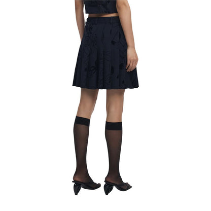 Minifalda Desigual De Poliéster Negro Corte Acampanado