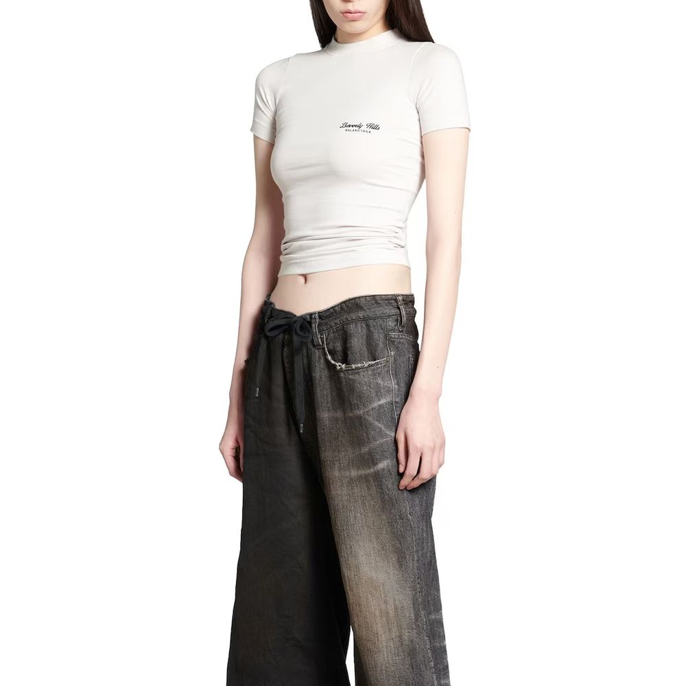T-shirt Balenciaga en coton blanc - Coupe Classique