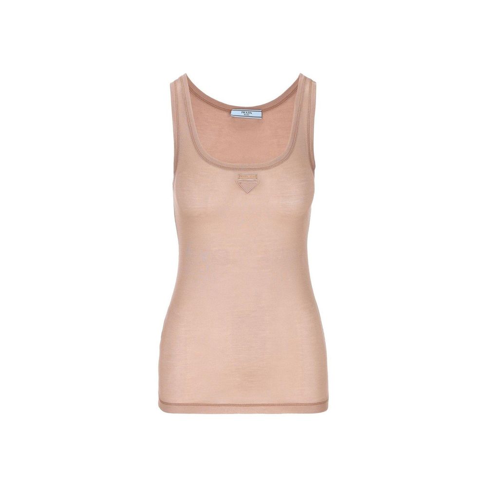 Camiseta Sin Mangas De Seda Multicolor Prada Italiana