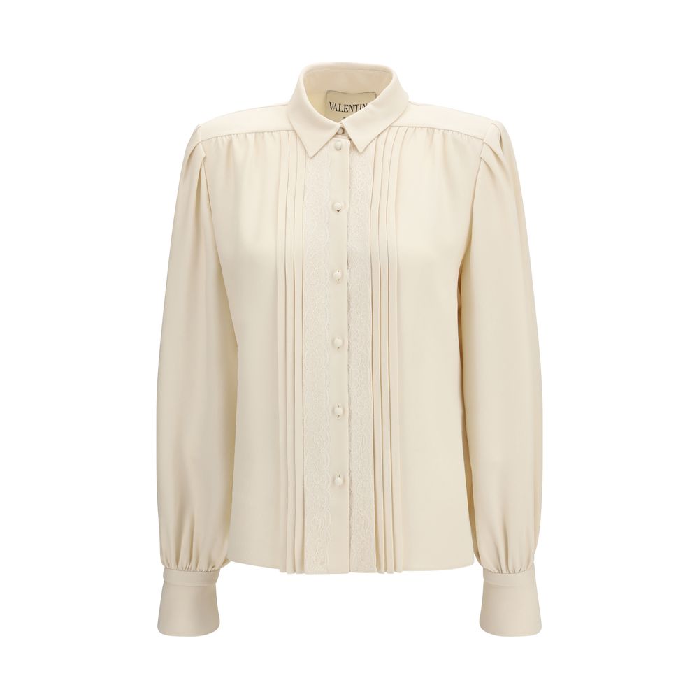 Camisa de seda beige Valentino Garavani