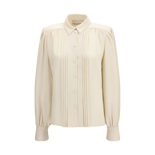 Camisa de seda beige Valentino Garavani