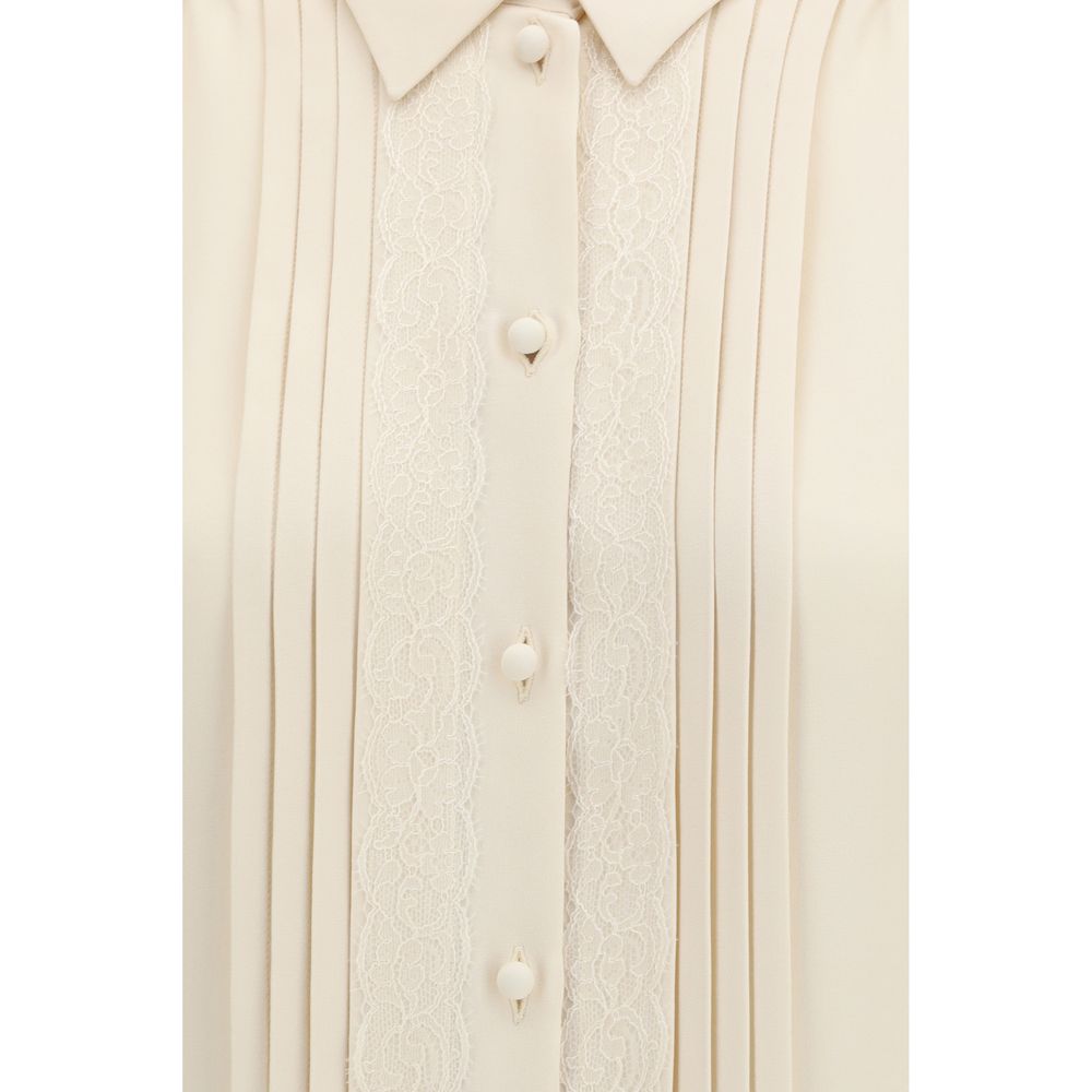 Camisa de seda beige Valentino Garavani