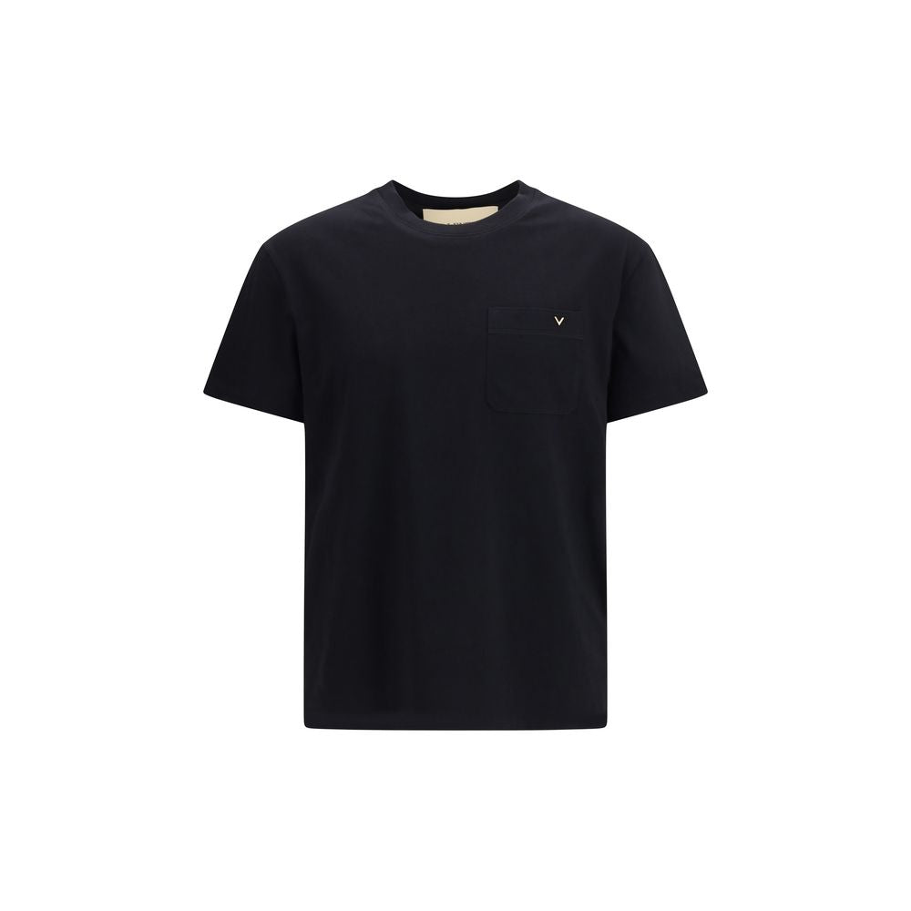 Camiseta de algodón negra Valentino Garavani