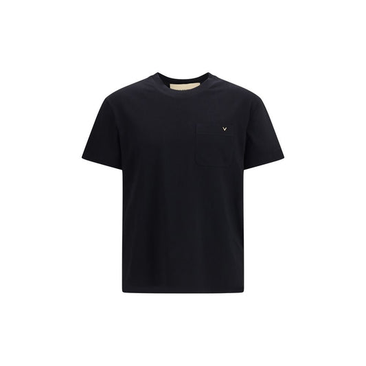 Camiseta de algodón negra Valentino Garavani