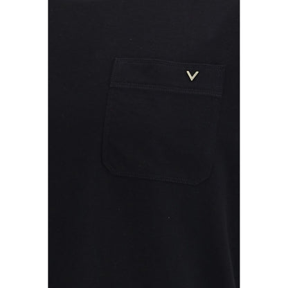 Camiseta de algodón negra Valentino Garavani