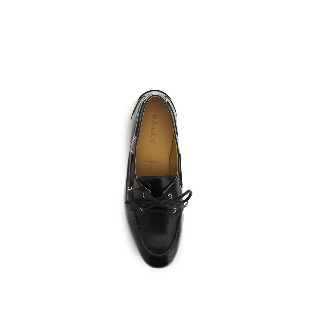Mocasines sin cordones Bally de piel de búfalo negra