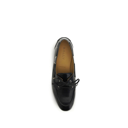 Mocasines sin cordones Bally de piel de búfalo negra