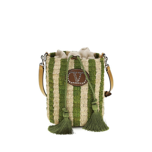 Bolso bombonera Valentino Garavani de rafia bicolor
