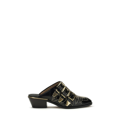 Mules Chloé de Piel de Becerro Negra Bos Taurus