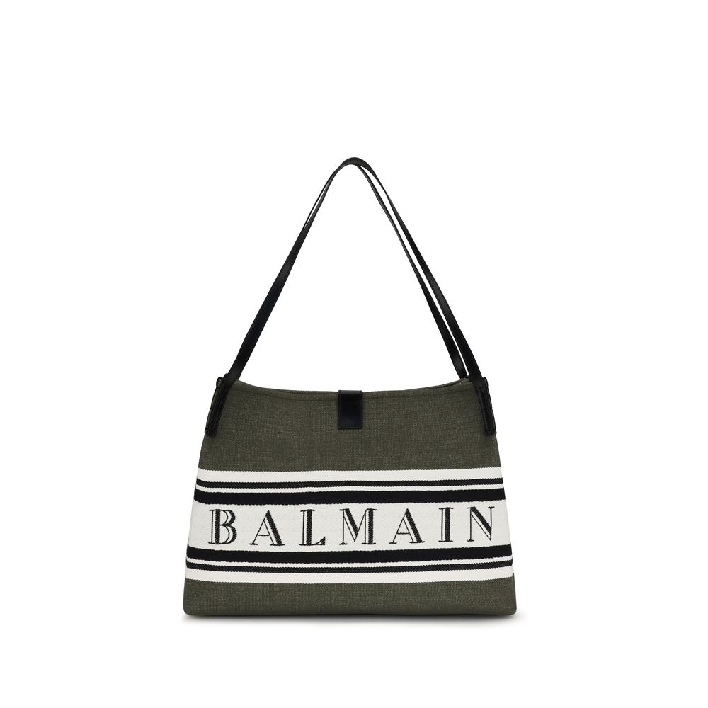 Bolso de Hombro Balmain de Algodón Negro