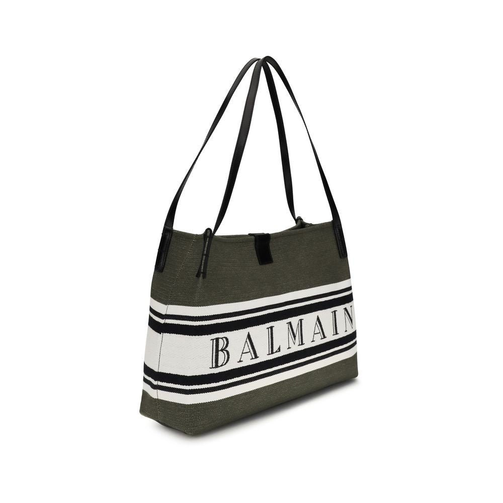 Bolso de Hombro Balmain de Algodón Negro