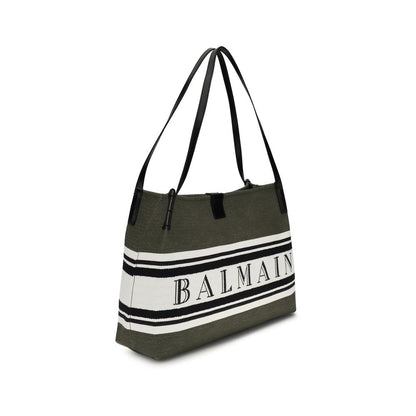 Bolso de Hombro Balmain de Algodón Negro